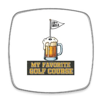 Mein Lieblings Golfplatz Bier - Viereckiger Kühlschrankmagnet - Weiß - Vorne