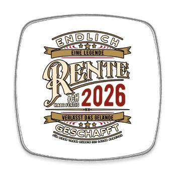 Pension Vintage 2026 | Retraite | Pension Mug - Magnet carré - blanc - Devant