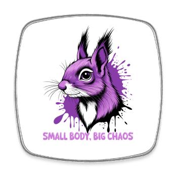 Imprimé Chaos Lapin Violet - Magnet carré - blanc - Devant
