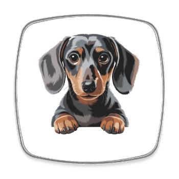 Dachshund Puppy Illustration - Square fridge magnet - white - Front