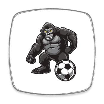Gorilla Football - Square fridge magnet - white - Front