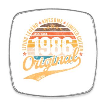 Original 1986 Vintage Living Legend 40th Birthday - Square fridge magnet - white - Front