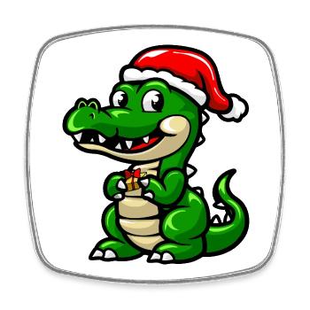 Noël de l’alligator - Magnet carré - blanc - Devant