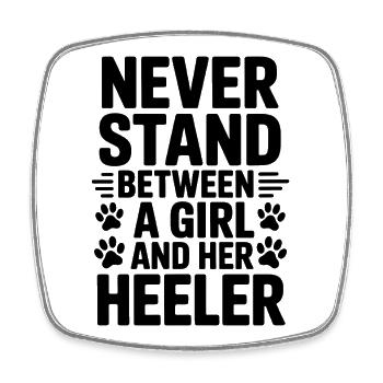 Chien de bétail australien Drôle Heeler Cadeau - Magnet carré - blanc - Devant
