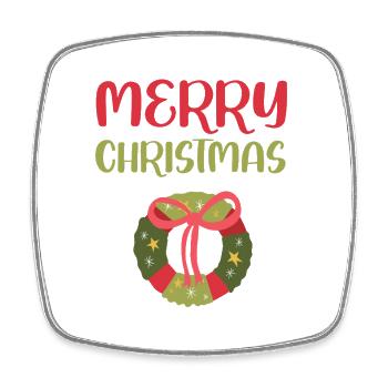 Frohe Weihnachten - Viereckiger Kühlschrankmagnet - Weiß - Vorne