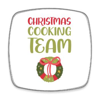 Christmas Cooking Baking Team - Square fridge magnet - white - Front