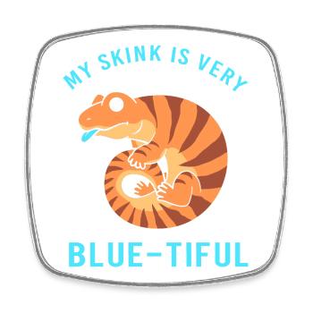 Lizard Blue Tongue - Square fridge magnet - white - Front