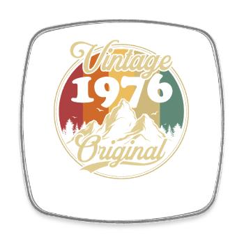 Original 1976 Vinatge Vintage Birthday Gift - Square fridge magnet - white - Front