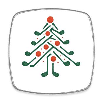 Weihnachten Golf Baum Golfen Urlaub Spaß - Viereckiger Kühlschrankmagnet - Weiß - Vorne