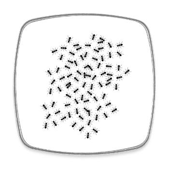 Home Sweet Home Mountain Landscape Illustration - Square fridge magnet - white - Front