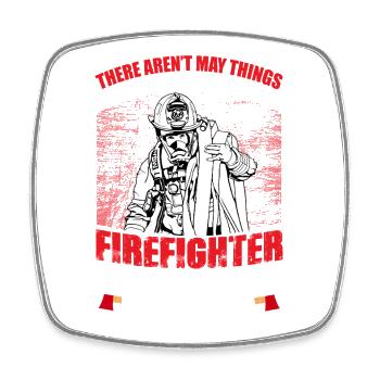 Fire Brigade Grandpa - Square fridge magnet - white - Front