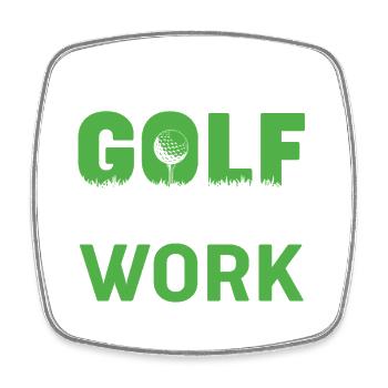 Golf - Viereckiger Kühlschrankmagnet - Weiß - Vorne