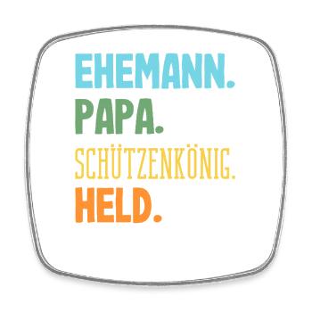 Ehemann Papa Schützenkönig Lustiger Schützenfest - Viereckiger Kühlschrankmagnet - Weiß - Vorne