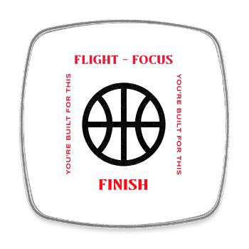 Flight, Focus, Finish Design - Square fridge magnet - white - Front