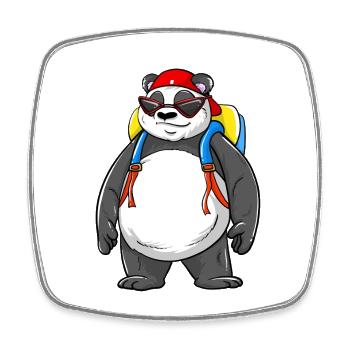 Panda-Rucksack Ready Back to School 2026 Vibes - Viereckiger Kühlschrankmagnet - Weiß - Vorne