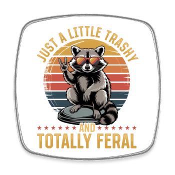 Funny Raccoon - Viereckiger Kühlschrankmagnet - Weiß - Vorne