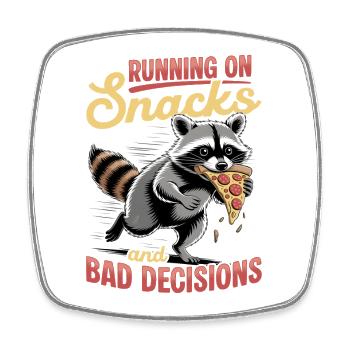 Funny Raccoon - Viereckiger Kühlschrankmagnet - Weiß - Vorne