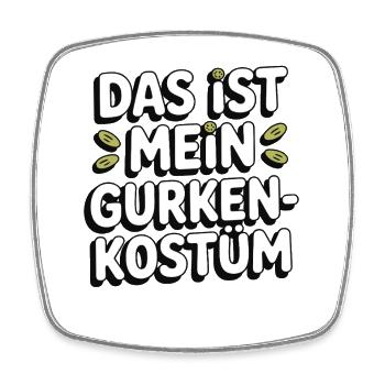 Gurke Das Ist Mein Gurken Kostüm Fasching Karneval - Viereckiger Kühlschrankmagnet - Weiß - Vorne