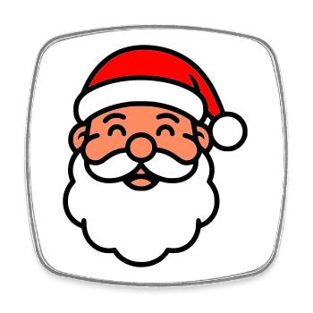 Sweet Santa Claus | St. Nicholas' face - Square fridge magnet - white - Front