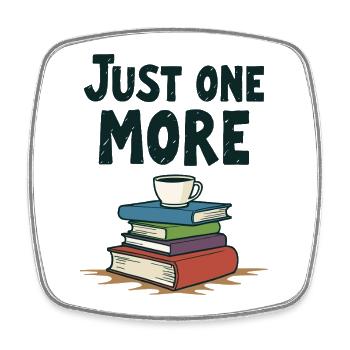 Juste un livre de lecture de plus Café - Magnet carré - blanc - Devant