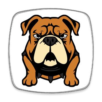 lustiges Bulldoggen T-shirt Geschenk - Viereckiger Kühlschrankmagnet - Weiß - Vorne
