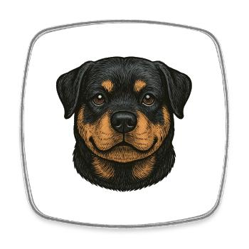 Cute Rottweiler Puppy – Dog Love Shirt - Square fridge magnet - white - Front