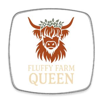 Highland Cow Rustikales Tier Niedliches - Viereckiger Kühlschrankmagnet - Weiß - Vorne