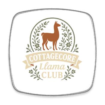 Cottagecore Lama Ästhetisches Süßes Nutztier - Viereckiger Kühlschrankmagnet - Weiß - Vorne