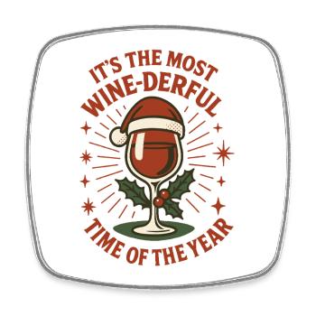 Christmas It's The Most Wine-Derful Time Of The - Square fridge magnet - white - Front