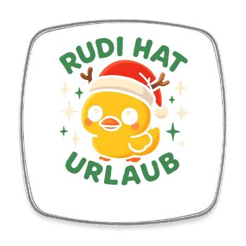 Weihnachten Spruch Humor Ente Lustig Rentier - Viereckiger Kühlschrankmagnet - Weiß - Vorne