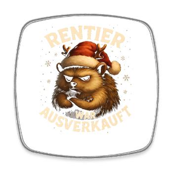 Weihnachten Spruch Humor Igel Lustig Rentier - Viereckiger Kühlschrankmagnet - Weiß - Vorne