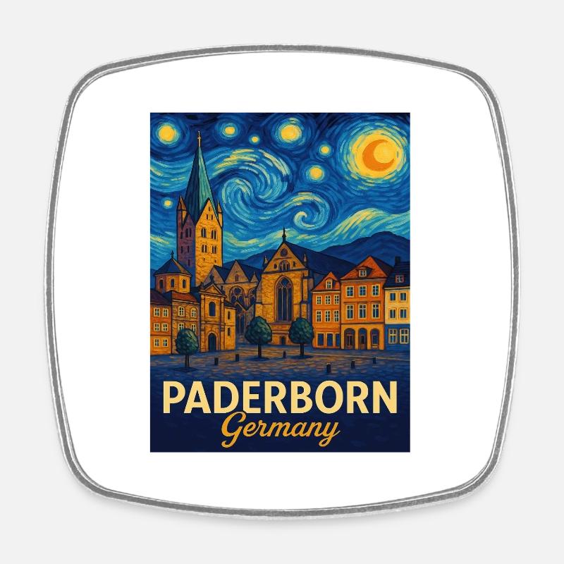 Paderborn - Viereckiger Kühlschrankmagnet - Weiß