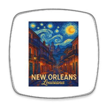 New Orleans Louisiana - Viereckiger Kühlschrankmagnet - Weiß - Vorne