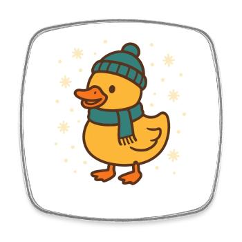 Lustige Weihnachtsente Winter Urlaub Jubel - Viereckiger Kühlschrankmagnet - Weiß - Vorne