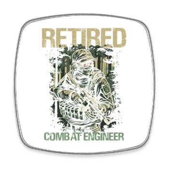 Calm Combat Engineer Illustration - Square fridge magnet - white - Front