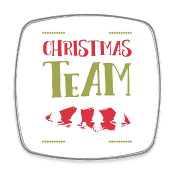 Weihnachten Team Christmas - Square fridge magnet - white - Front