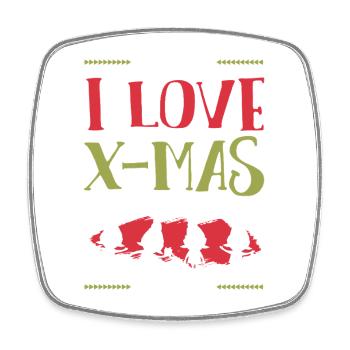 I love Xmas Christmas - Square fridge magnet - white - Front