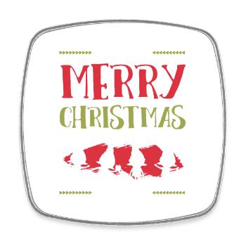 Frohe Weihnachten - Viereckiger Kühlschrankmagnet - Weiß - Vorne