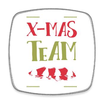 X-Mas Team - Square fridge magnet - white - Front