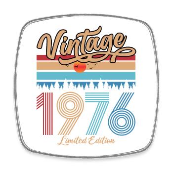 1976 Anniversaire Vintage Limited Edition Cadeau  - Magnet carré - blanc - Devant