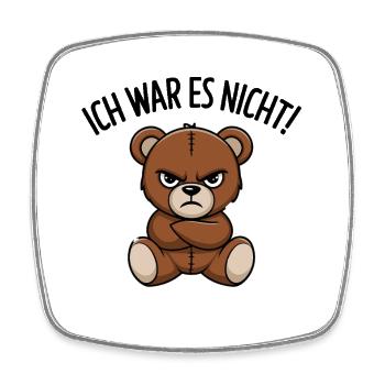Ich War Es Nicht Lustiger Bär Mit Süßem Gesicht - Viereckiger Kühlschrankmagnet - Weiß - Vorne