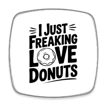 Ich liebe Donuts einfach verdammt noch mal - Viereckiger Kühlschrankmagnet - Weiß - Vorne