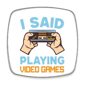 Gaming - Viereckiger Kühlschrankmagnet - Weiß - Vorne