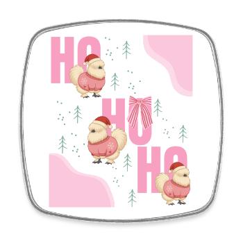 Silk Chicken Christmas Gift Accessories - Square fridge magnet - white - Front