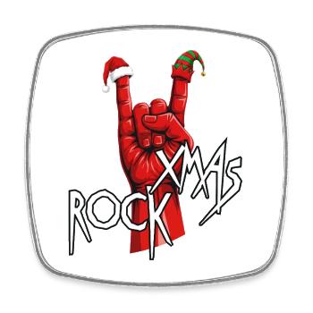 Xmas Rock Hand - Viereckiger Kühlschrankmagnet - Weiß - Vorne
