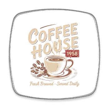 Vintage Coffee Advertising - Square fridge magnet - white - Front