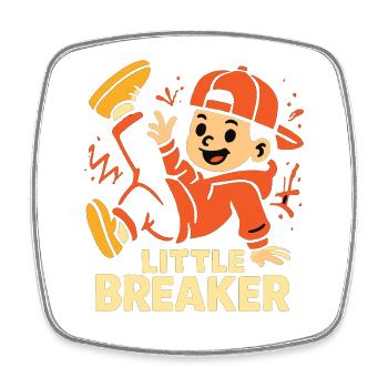 Little Breaker – Cool Breakdance Kids - Magnet carré - blanc - Devant