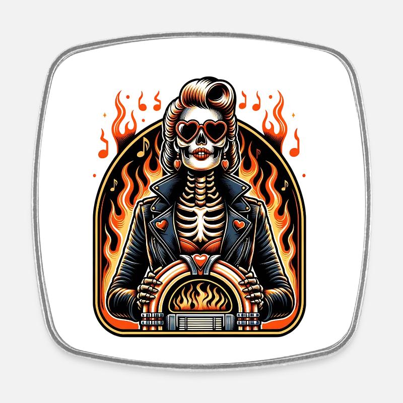 Rock and Roll Always and Forever Rockabilly 2025 - Square fridge magnet - white