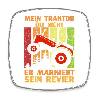 Landwirt Bauernhof Farmer Bauer Traktor - Viereckiger Kühlschrankmagnet - Weiß - Vorne