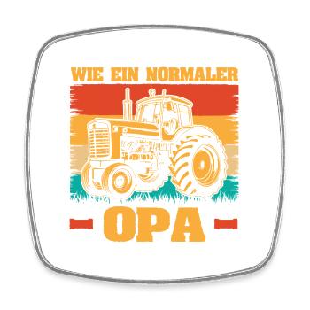 Landwirt Bauernhof Farmer Bauer Opa Großvater Trak - Viereckiger Kühlschrankmagnet - Weiß - Vorne